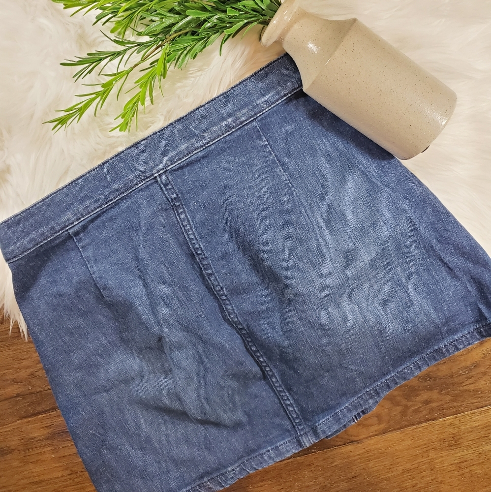 Express A-Line Button Front Mini Skirt | Sz 00 - image 5
